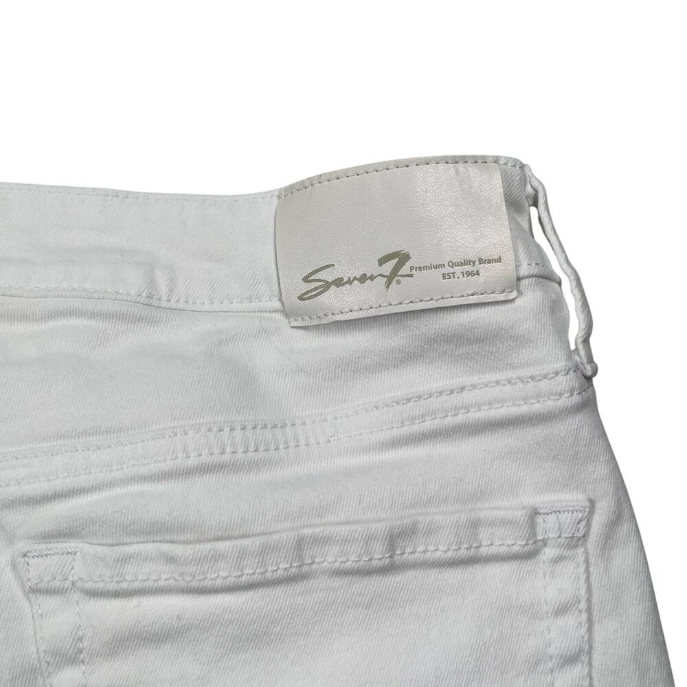 Lot of 2 Seven7 Shorts Womens 10 Blue White Cut-off Denim White Blue - Picture 4 of 11